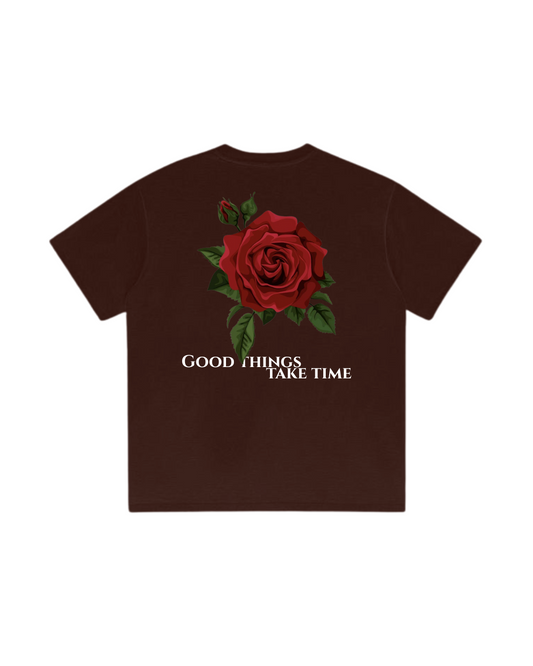 BLOOM REGULAR FIT T-SHIRT CHOCOLATE BROWN