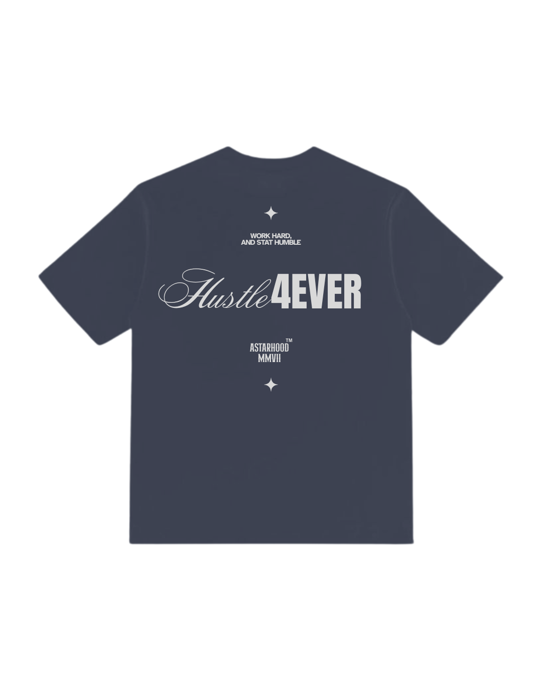 HUSTLE 4 EVER OVERSIZED T-SHIRT CHARCOAL GREY